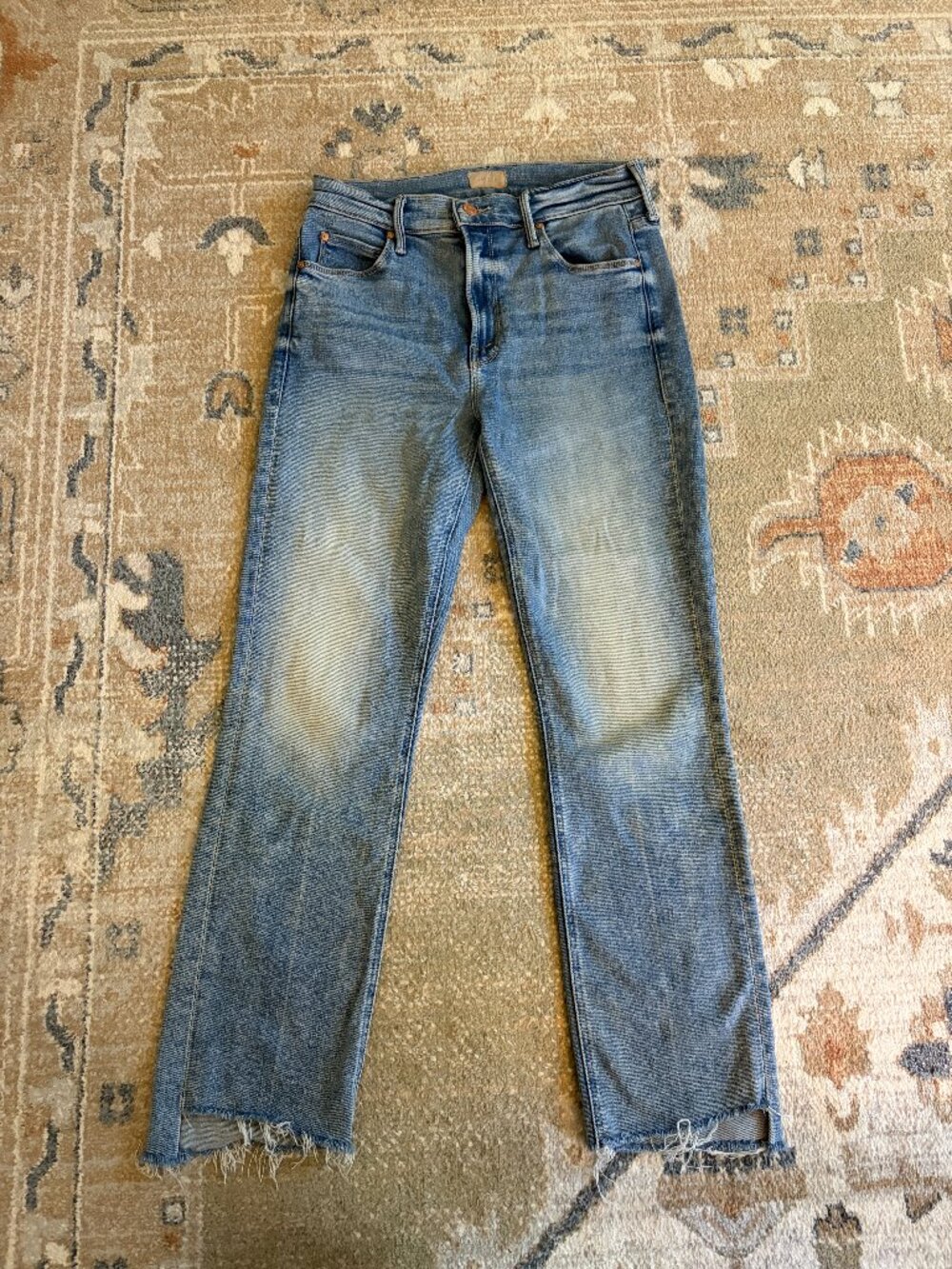 MOTHER The Mid Rise Dazzler Ankle Step Fray, Sz 27